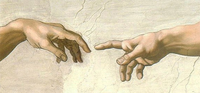 touching fingers from michelangelo's sistine chapel