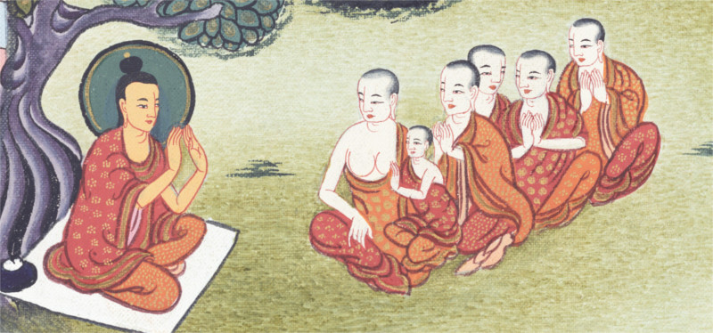 the buddha teaching his disciples