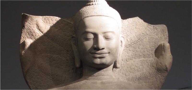stone head of the buddha from India