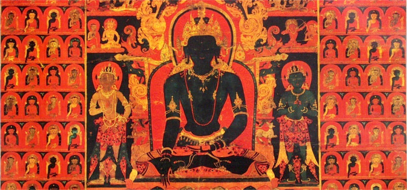 The Dhyani Buddha Akshobhya from a Tibetan thangka