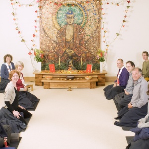 Bristol Triratna Sangha in Bristol Buddhist Centre shrine room