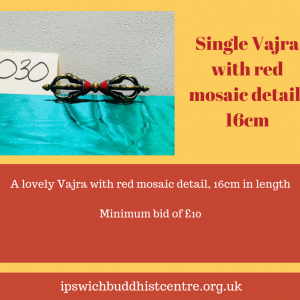 Single Vajra with Red Mosaic Detail