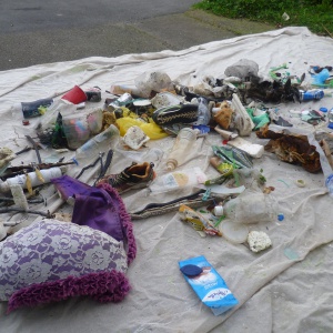 Rubbish from Owhiro Bay Beach
