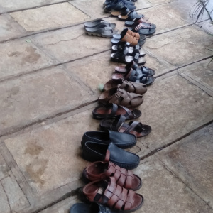 Shoe outside shrine