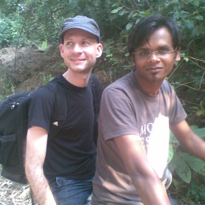 Abhijeet with Zoltan on Bike
