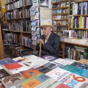 Bhante in a Glastonbury bookshop
