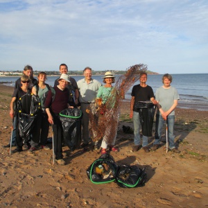Beach cleaning in Devon