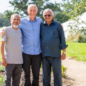 Left to right: Amritasiddhi, Amogharatna and Amoghasiddhi. Amritasiddhi and Amoghasiddhi were interviewed by Mahamati about the Sangha in India. Photo: Jeremy Peters