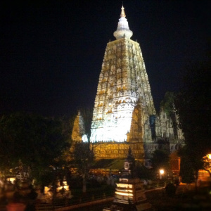 Mahabodhi Stupa At Night
