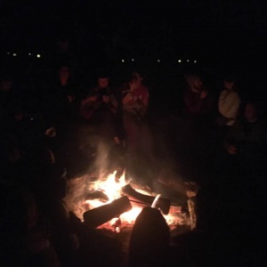 the campfire at night 
