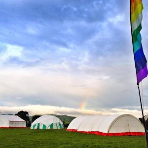 Rainbow over the field