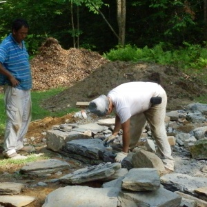 Day 1 stupa building