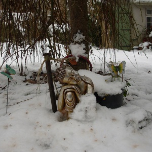 Snow Buddha at Lantern Cottage
