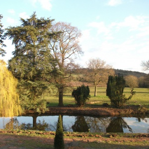 View of the pond at Adhisthana